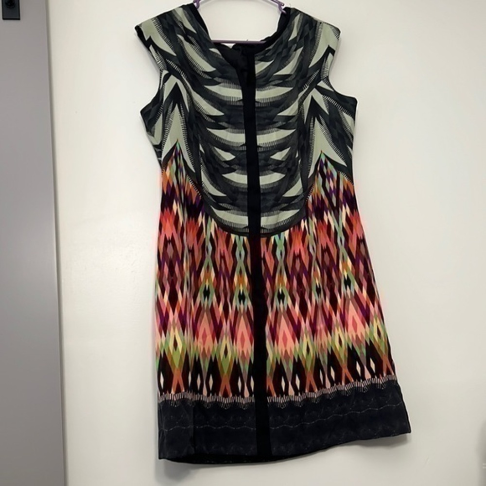Multicolor size 14 dress with back zip